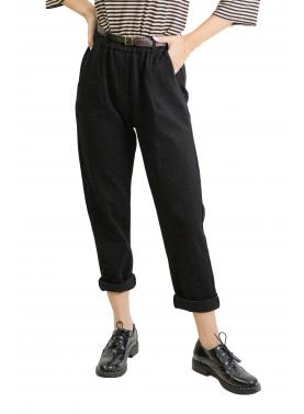 Pantalone tinta unita con cintura